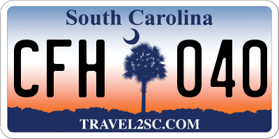 SC license plate CFH040