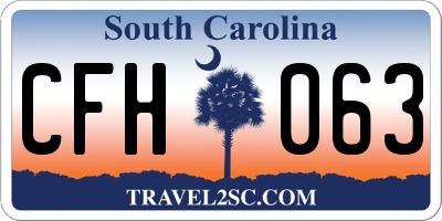 SC license plate CFH063