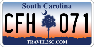 SC license plate CFH071