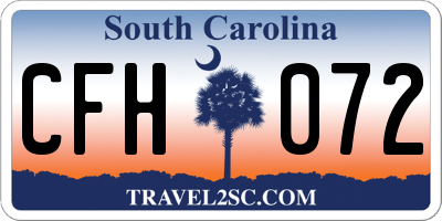 SC license plate CFH072