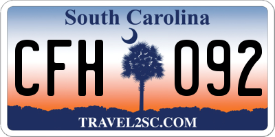 SC license plate CFH092