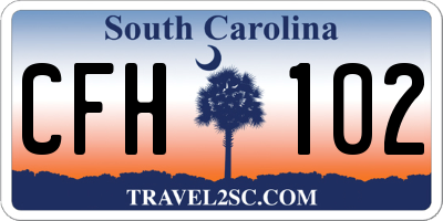 SC license plate CFH102
