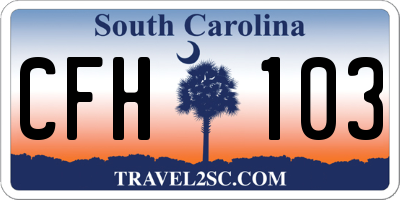 SC license plate CFH103