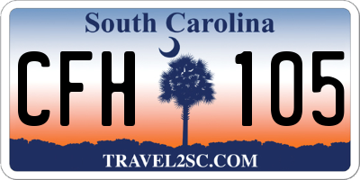 SC license plate CFH105