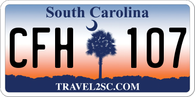 SC license plate CFH107