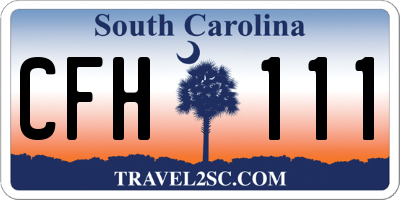 SC license plate CFH111