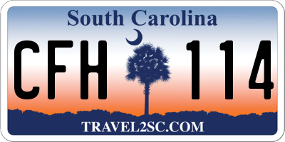 SC license plate CFH114