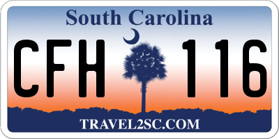 SC license plate CFH116