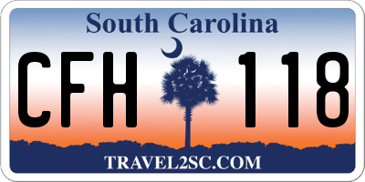 SC license plate CFH118