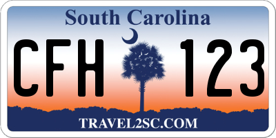 SC license plate CFH123