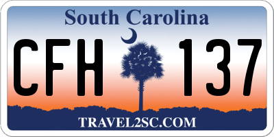SC license plate CFH137