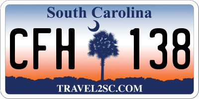 SC license plate CFH138