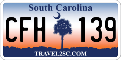 SC license plate CFH139