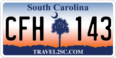 SC license plate CFH143