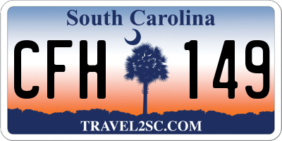 SC license plate CFH149