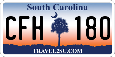 SC license plate CFH180