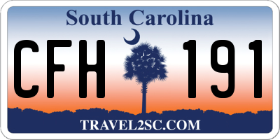 SC license plate CFH191