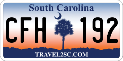 SC license plate CFH192
