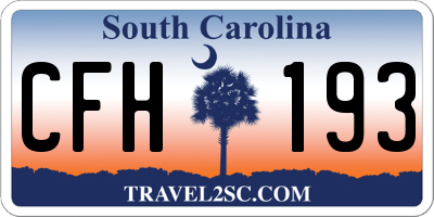 SC license plate CFH193