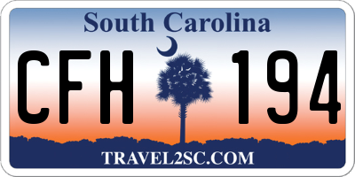SC license plate CFH194