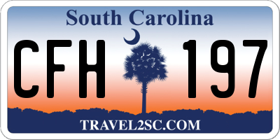 SC license plate CFH197