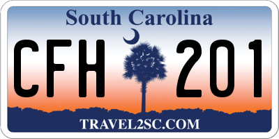 SC license plate CFH201