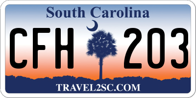 SC license plate CFH203