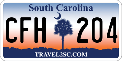 SC license plate CFH204