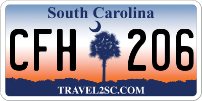 SC license plate CFH206