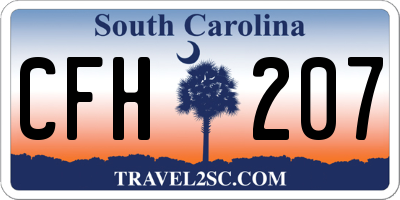 SC license plate CFH207