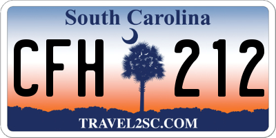 SC license plate CFH212