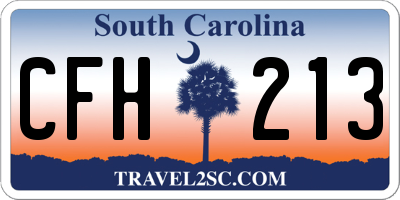 SC license plate CFH213