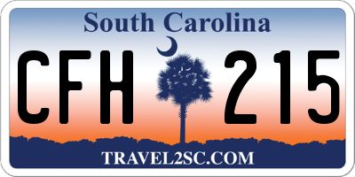 SC license plate CFH215