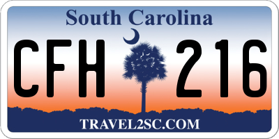 SC license plate CFH216