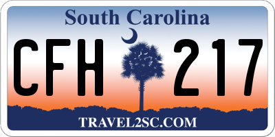 SC license plate CFH217