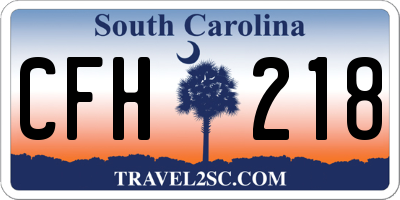 SC license plate CFH218