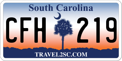SC license plate CFH219
