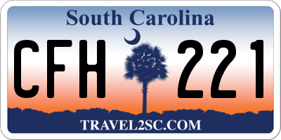 SC license plate CFH221