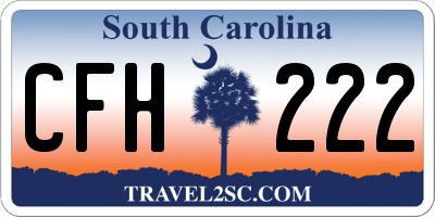 SC license plate CFH222