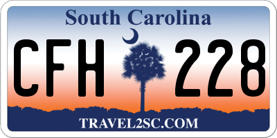 SC license plate CFH228