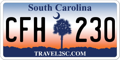 SC license plate CFH230