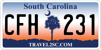 SC license plate CFH231