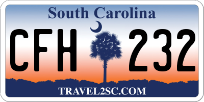 SC license plate CFH232