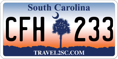 SC license plate CFH233