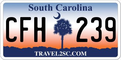 SC license plate CFH239