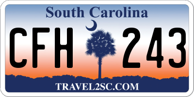 SC license plate CFH243