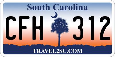 SC license plate CFH312