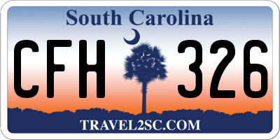 SC license plate CFH326