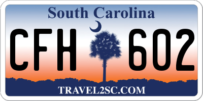 SC license plate CFH602