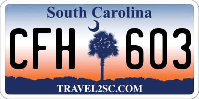 SC license plate CFH603